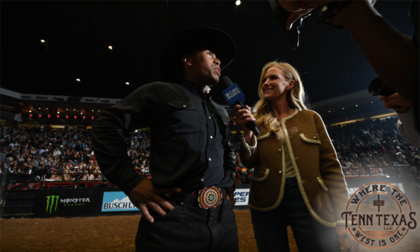 Keyshawn Whitehorse during the second round of the Albuquerque Unleash The Beast PBR. Photo by: Bull Stock Media